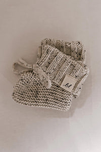 knit booties - black speckle
