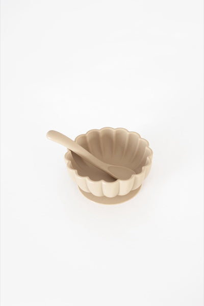 scalloped suction bowl + spoon