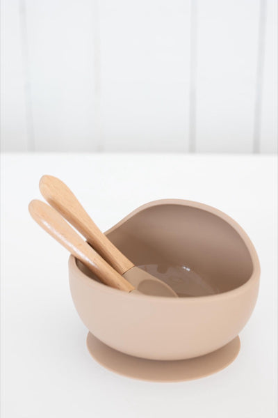 suction bowl +  wooden spoon