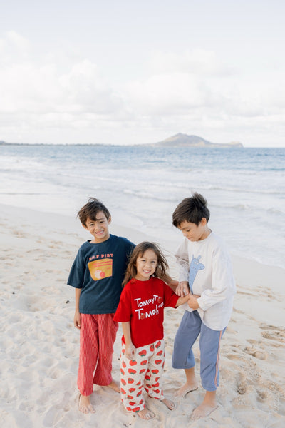 children wearing 3 t-shirts from the august people store