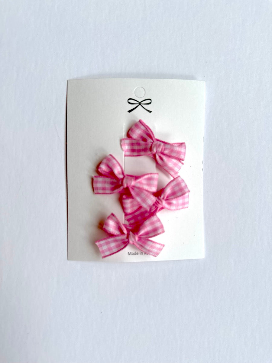 mini gingham bows (set of 4)