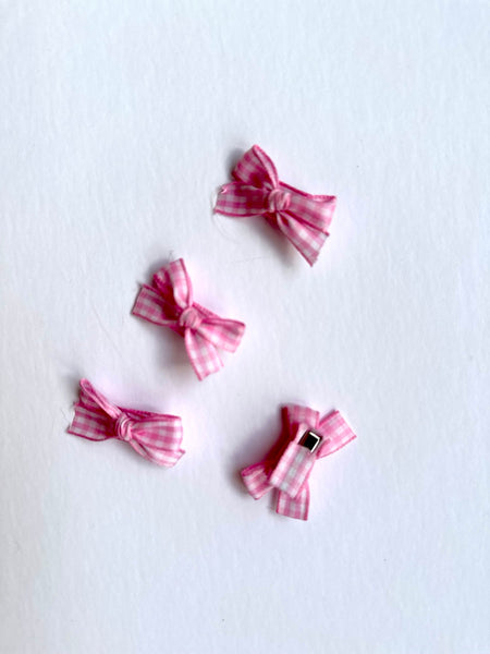 mini gingham bows (set of 4)