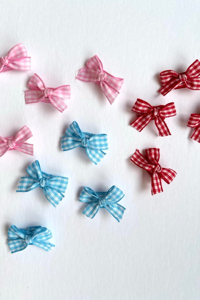 mini gingham bows (set of 4)