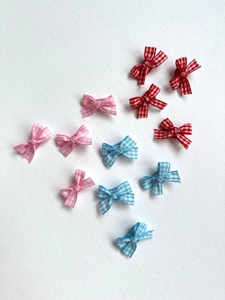 mini gingham bows (set of 4)