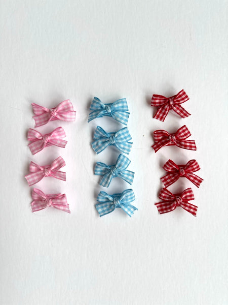 mini gingham bows (set of 4)