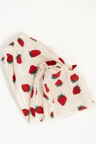 strawberry pull-on pants