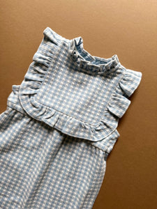 found / blue gingham romper - 18/24m