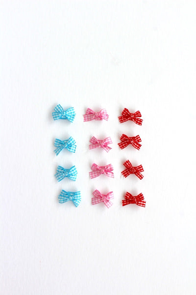 mini gingham bows (set of 4)