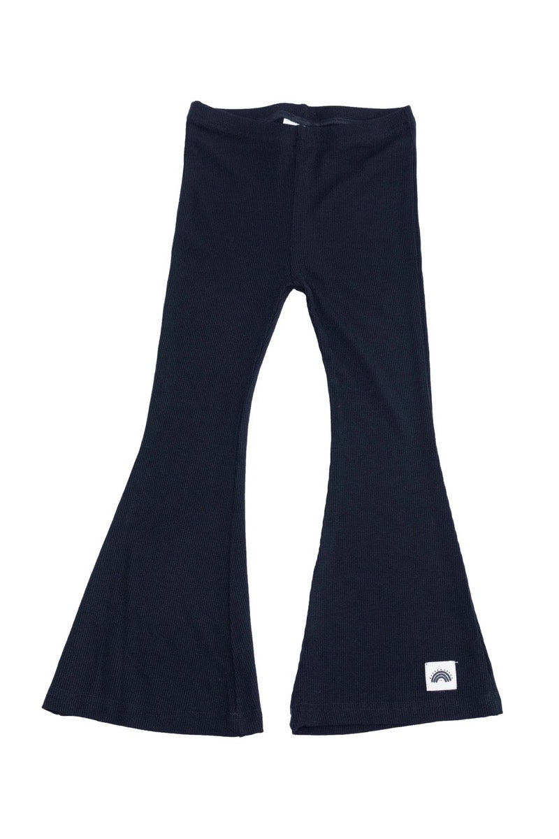 flared leggings - black