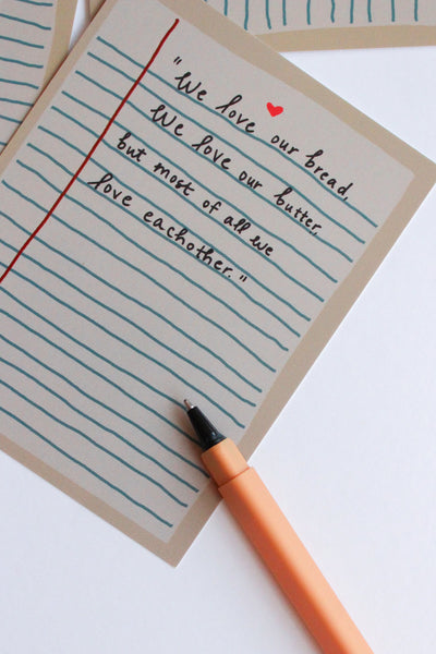 bread and butter blank note cards
