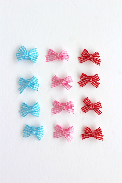 mini gingham bows (set of 4)