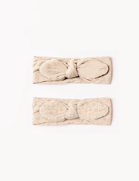 2 beige headbands for babies 