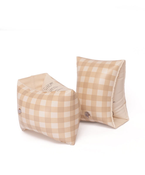 inflatable armbands in checkered print 