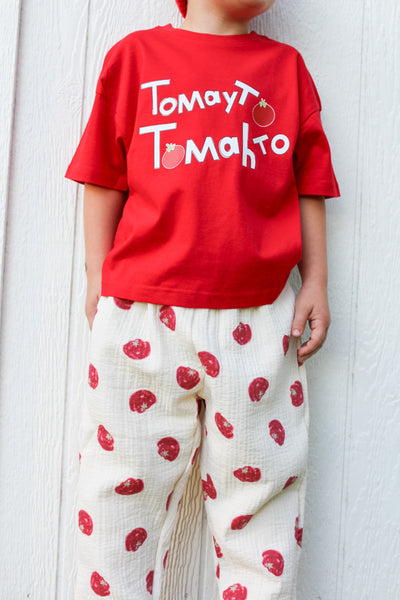 Tomato print pants for kids 