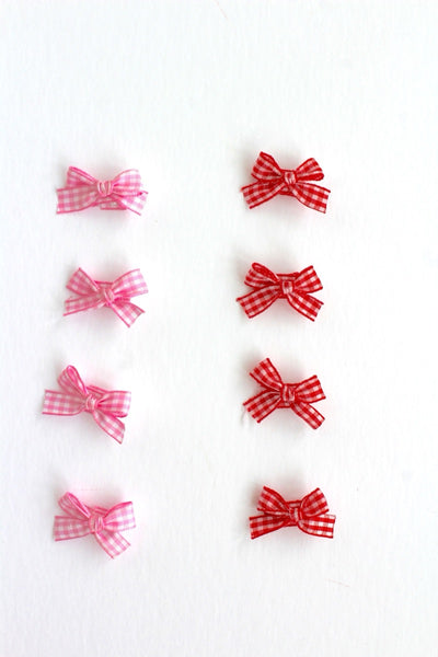 mini gingham bows (set of 4)