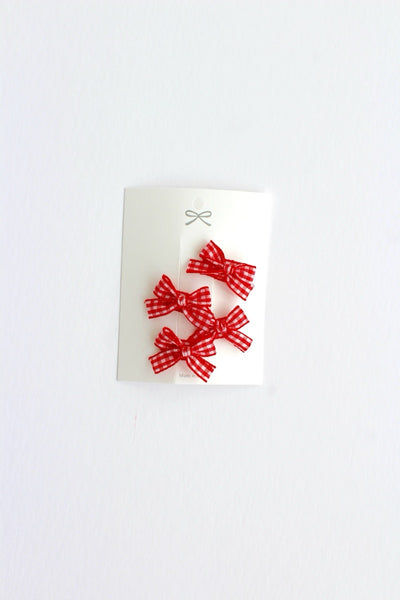 mini gingham bows (set of 4)