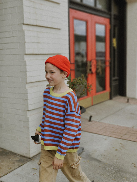 stripe knit pullover