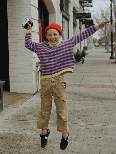 stripe knit pullover