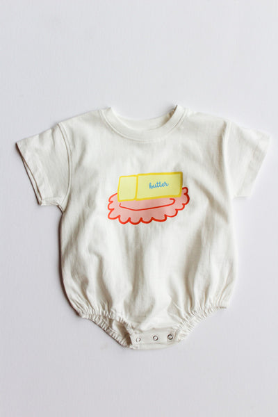 Baby romper with butter dish graphic 