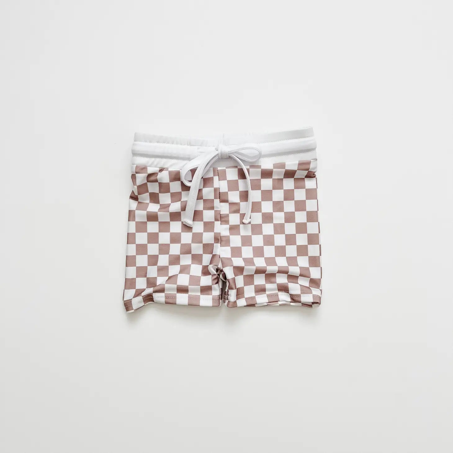 checkerboard swim shorts
