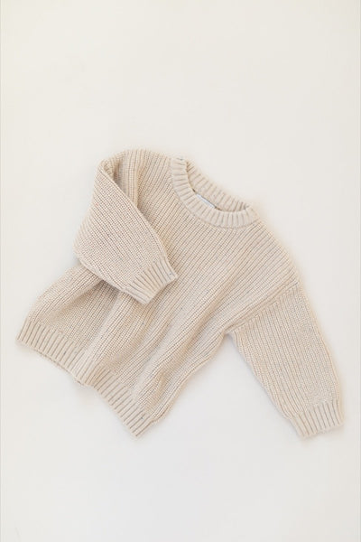 neutral chunky knit sweater