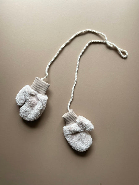 corded plush mittens